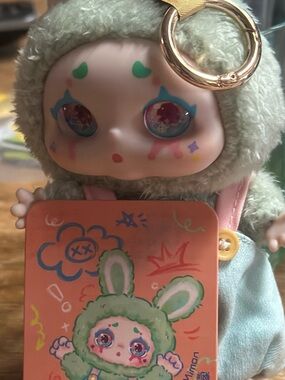 Plush Bunny-Keychain Doll in Mint Green - Kids Toys